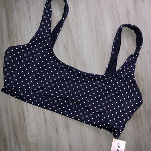 NWT PacSun Blue and White Polka Dot Bikini Top